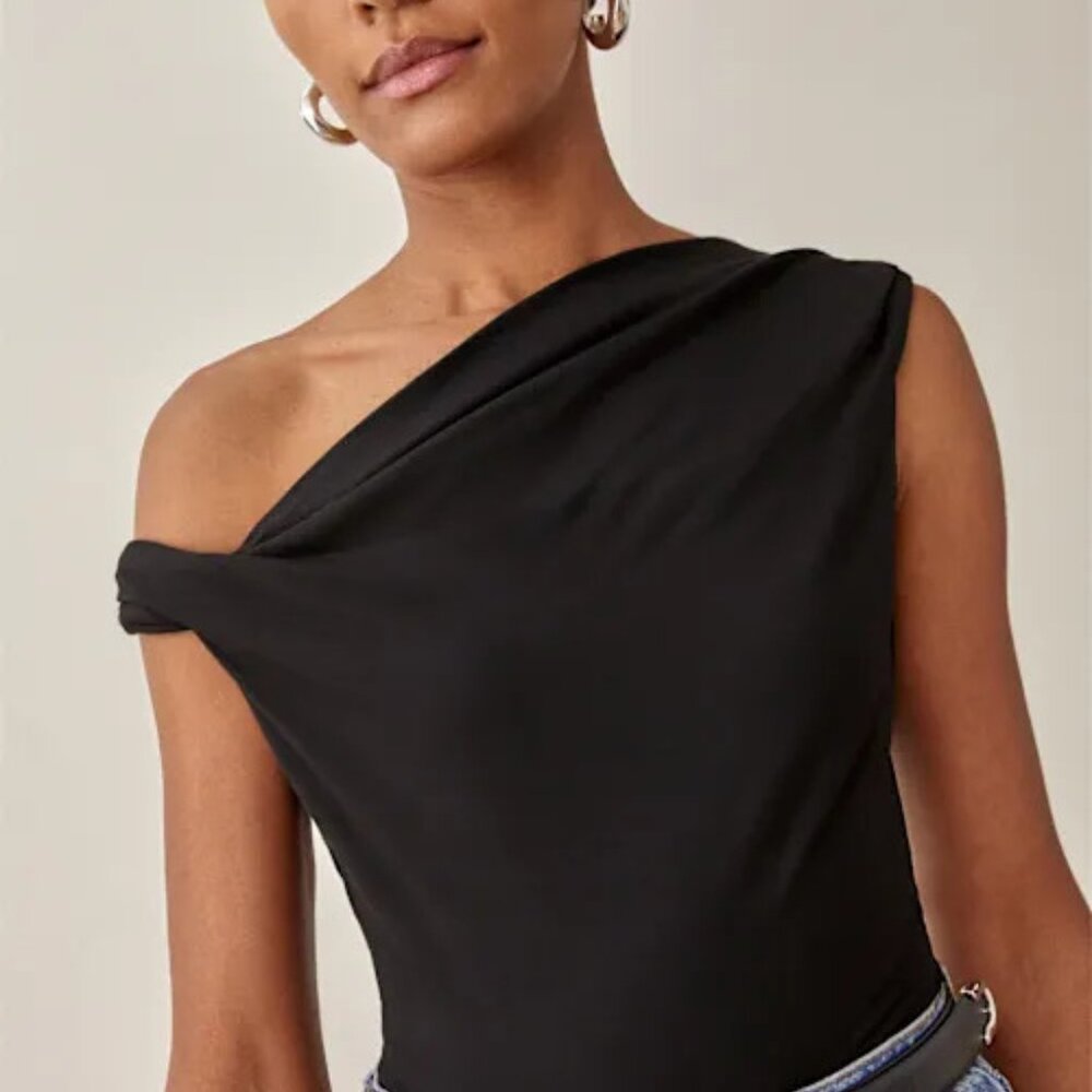 NEW Reformation Cello Knit Top in Black, Size S, $88